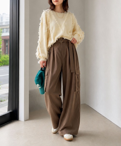 classicalelf(クラシカルエルフ)の「一着で、ラフなのにキレイを叶える◎2タックロングベルト付きカーゴパンツ(カーゴパンツ・レディース・ブラック/チャコール/ブラウン・LARGE/X-LARGE/SMALL/MEDIUM)」の22枚目の写真