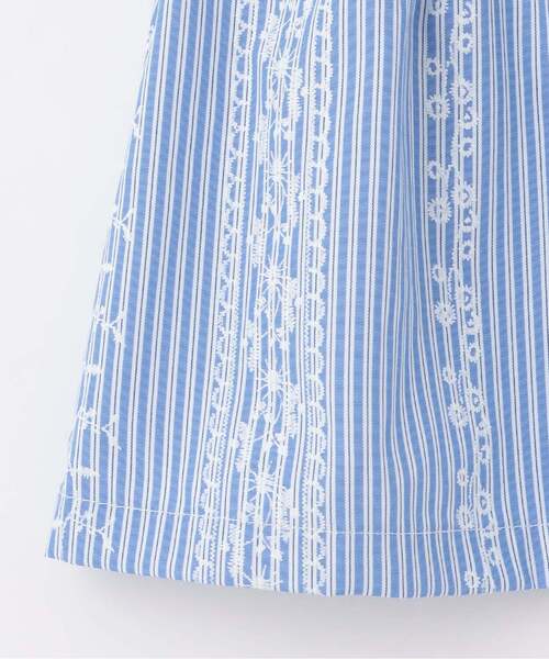 sense of wonder（センスオブワンダー）の「レースプリントストライプベビースーツ（ロンパース・キッズ・ブルー・70-80cm）」の6枚目の写真