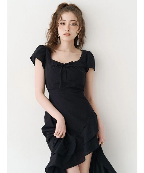 EVRIS(エヴリス)の「イレヘムフリルバックオープンロングワンピース(ワンピース・レディース・その他1/ブルー/ブラック・FREE)」の9枚目の写真