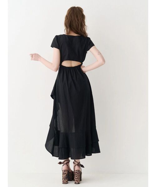 EVRIS(エヴリス)の「イレヘムフリルバックオープンロングワンピース(ワンピース・レディース・その他1/ブルー/ブラック・FREE)」の7枚目の写真