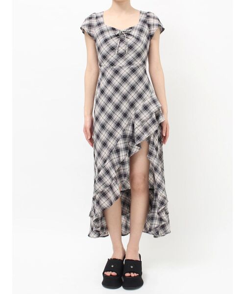 EVRIS(エヴリス)の「イレヘムフリルバックオープンロングワンピース(ワンピース・レディース・その他1/ブルー/ブラック・FREE)」の16枚目の写真