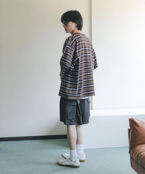 SENSE OF PLACE by URBAN RESEARCH(センスオブプレイスバイアーバンリサーチ)の「ボーダーエクストラルーズTシャツ(Tシャツ/カットソー・メンズ・ブラウン/ライトグレー/ネイビー/ミント・MEDIUM/LARGE)」の20枚目の写真