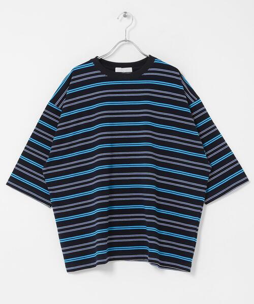 SENSE OF PLACE by URBAN RESEARCH(センスオブプレイスバイアーバンリサーチ)の「『ユニセックス』ボーダーエクストラルーズTシャツ(Tシャツ/カットソー・メンズ・ブラウン/ライトグレー/ネイビー/ミント・MEDIUM/LARGE)」の17枚目の写真