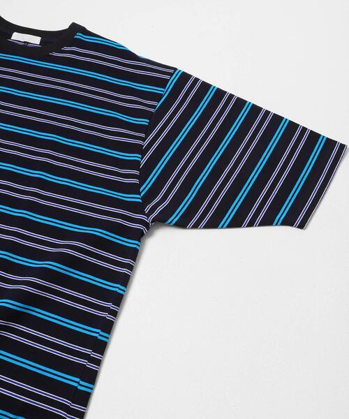 SENSE OF PLACE by URBAN RESEARCH(センスオブプレイスバイアーバンリサーチ)の「『ユニセックス』ボーダーエクストラルーズTシャツ(Tシャツ/カットソー・メンズ・ブラウン/ライトグレー/ネイビー/ミント・MEDIUM/LARGE)」の19枚目の写真