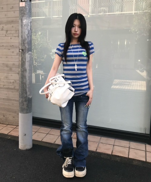 SCULPTOR(スカルプター)の「Sweet Kitty Stripe Dress(ワンピース・レディース・ブルー/ネイビー/ピンク・SMALL/MEDIUM/LARGE)」の6枚目の写真