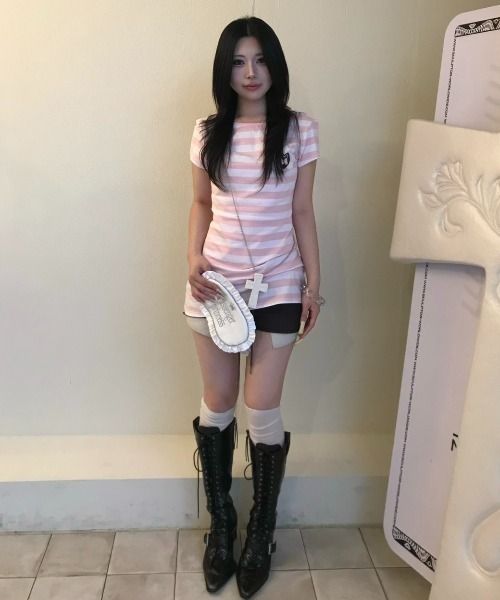 SCULPTOR(スカルプター)の「Sweet Kitty Stripe Dress(ワンピース・レディース・ブルー/ネイビー/ピンク・SMALL/MEDIUM/LARGE)」の7枚目の写真