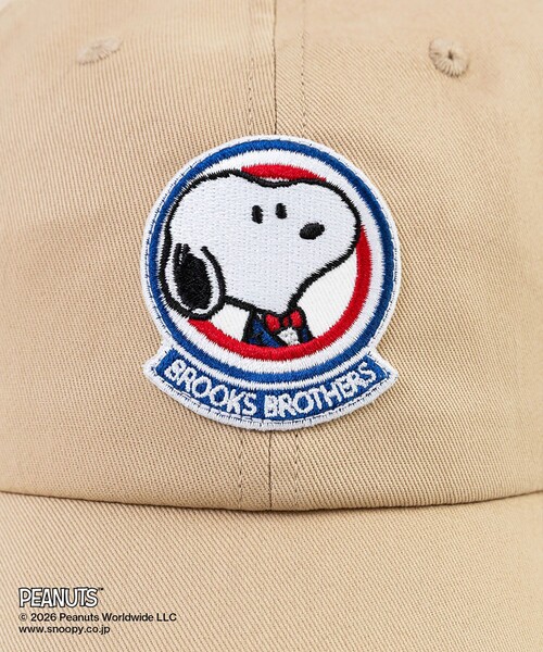 BROOKS BROTHERS(ブルックスブラザーズ)の「Brooks Brothers × PEANUTS コットンツイル スヌーピーエンブレム ベースボールキャップ(キャップ・メンズ・タン/ネイビー・ONE SIZE)」の4枚目の写真