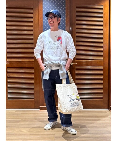 BROOKS BROTHERS(ブルックスブラザーズ)の「Brooks Brothers × PEANUTS コットンツイル スヌーピーエンブレム ベースボールキャップ(キャップ・メンズ・タン/ネイビー・ONE SIZE)」の10枚目の写真