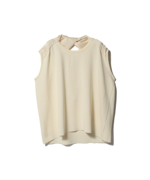 ESTNATION(エストネーション)の「ESTNATION / バックショルダーツイストニットTシャツ(Tシャツ/カットソー・レディース・レッド/ブラック/オフホワイト・FREE)」の2枚目の写真