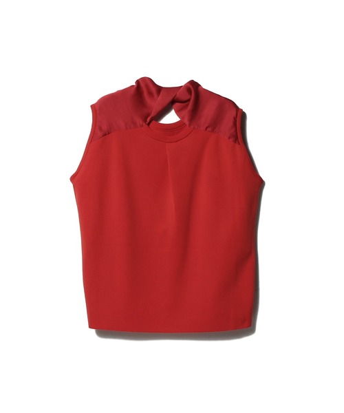ESTNATION(エストネーション)の「ESTNATION / バックショルダーツイストニットTシャツ(Tシャツ/カットソー・レディース・レッド/ブラック/オフホワイト・FREE)」の15枚目の写真