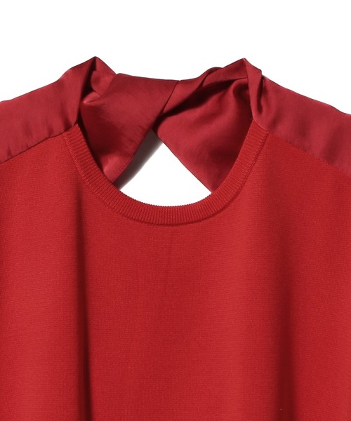 ESTNATION(エストネーション)の「ESTNATION / バックショルダーツイストニットTシャツ(Tシャツ/カットソー・レディース・レッド/ブラック/オフホワイト・FREE)」の16枚目の写真