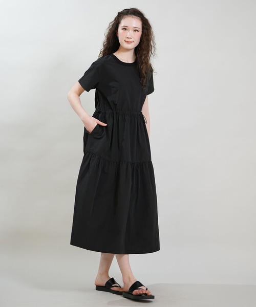 RIKKA FEMME(リッカファム)の「RIKKA FEMME/リッカファム ワンピース ロング丈 ウエストドロストワンピース RF6S-1409(ワンピース・レディース・ベージュ/ブラック・FREE)」の6枚目の写真