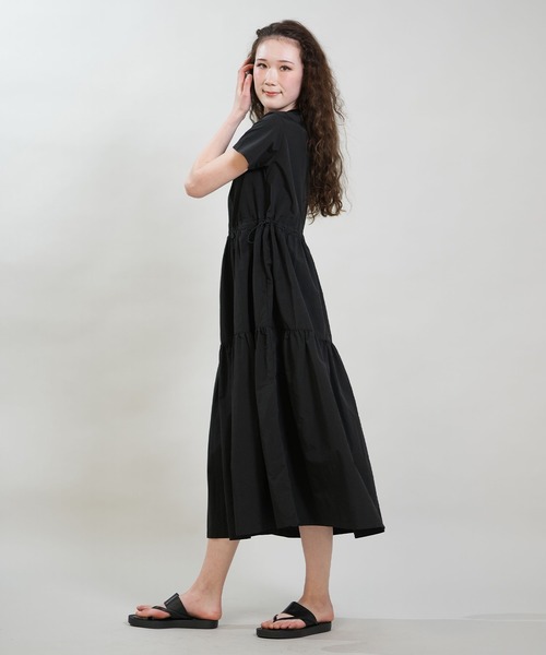 RIKKA FEMME(リッカファム)の「RIKKA FEMME/リッカファム ワンピース ロング丈 ウエストドロストワンピース RF6S-1409(ワンピース・レディース・ベージュ/ブラック・FREE)」の7枚目の写真