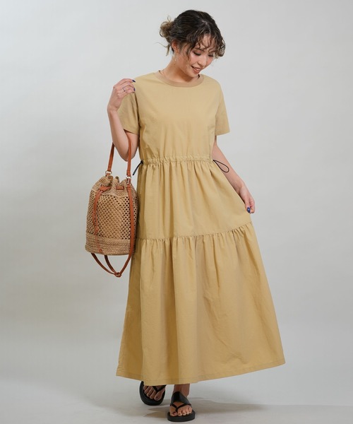 RIKKA FEMME(リッカファム)の「RIKKA FEMME/リッカファム ワンピース ロング丈 ウエストドロストワンピース RF6S-1409(ワンピース・レディース・ベージュ/ブラック・FREE)」の14枚目の写真