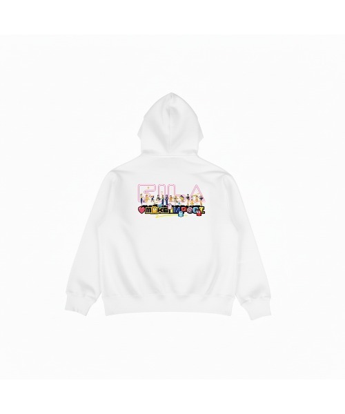 FILA（フィラ）の「アイ MAKE IMP@CT！×FILA / SWEAT HOODIE / スウェットフーディー（スウェット・レディース・ブラック/ホワイト・XL/L/M）」の4枚目の写真