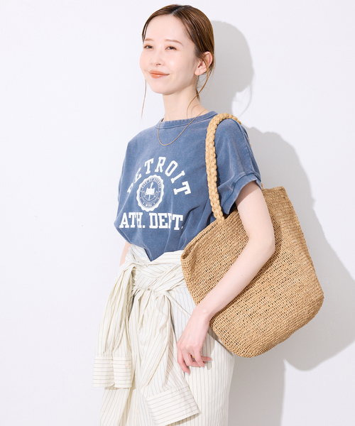 Champion(チャンピオン)の「Champion/チャンピオン SLOBE別注 フレンチスリーブロゴTシャツ(Tシャツ/カットソー・レディース・チャコールグレー/ブラウン/ネイビー・FREE)」の18枚目の写真