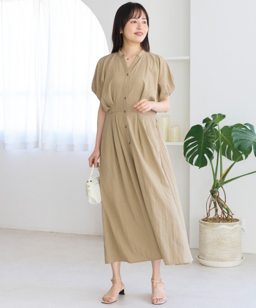 LAVEANGE(ラビアンジェ)の「ウエストタックスキッパーワンピース(ワンピース・レディース・ベージュ/ブラック・3L/4L/5L/M/LL)」の8枚目の写真
