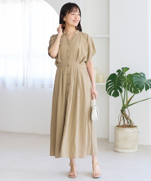 LAVEANGE(ラビアンジェ)の「ウエストタックスキッパーワンピース(ワンピース・レディース・ベージュ/ブラック・3L/4L/5L/M/LL)」の10枚目の写真