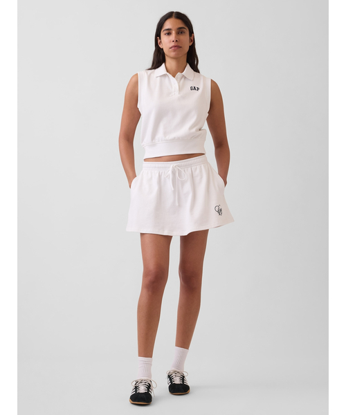 GAP（ギャップ）の「ヴィンテージソフト フレンチテリー ポロ クロップド タンクトップ（ポロシャツ・レディース・ホワイト/ネイビー・XS/S/M/L/XL/XXS）」の7枚目の写真