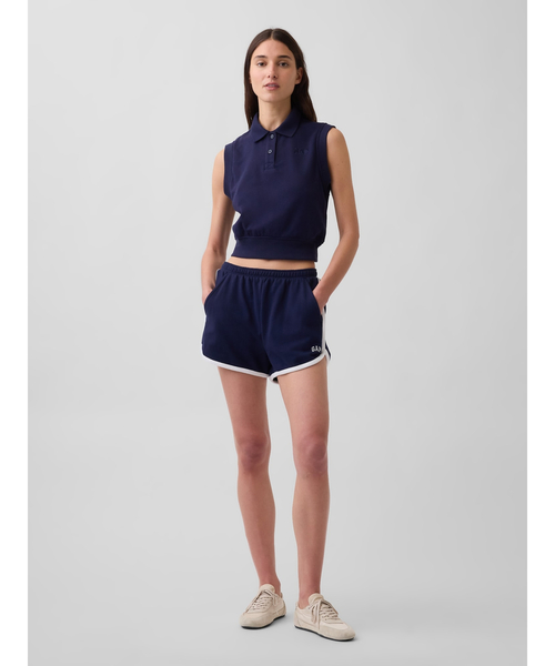 GAP（ギャップ）の「ヴィンテージソフト フレンチテリー ポロ クロップド タンクトップ（ポロシャツ・レディース・ホワイト/ネイビー・XS/S/M/L/XL/XXS）」の8枚目の写真