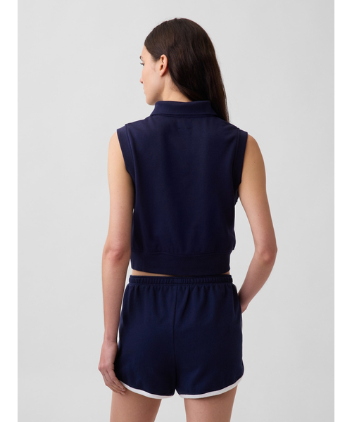 GAP（ギャップ）の「ヴィンテージソフト フレンチテリー ポロ クロップド タンクトップ（ポロシャツ・レディース・ホワイト/ネイビー・XS/S/M/L/XL/XXS）」の10枚目の写真