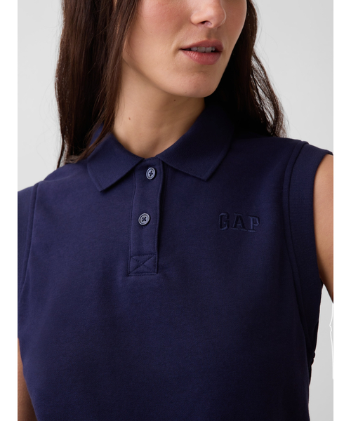 GAP（ギャップ）の「ヴィンテージソフト フレンチテリー ポロ クロップド タンクトップ（ポロシャツ・レディース・ホワイト/ネイビー・XS/S/M/L/XL/XXS）」の12枚目の写真