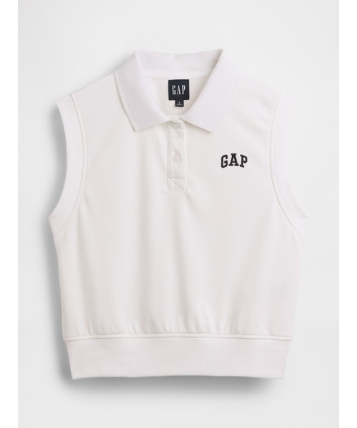 GAP（ギャップ）の「ヴィンテージソフト フレンチテリー ポロ クロップド タンクトップ（ポロシャツ・レディース・ホワイト/ネイビー・XS/S/M/L/XL/XXS）」の4枚目の写真