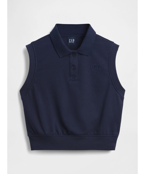 GAP（ギャップ）の「ヴィンテージソフト フレンチテリー ポロ クロップド タンクトップ（ポロシャツ・レディース・ホワイト/ネイビー・XS/S/M/L/XL/XXS）」の5枚目の写真