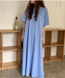 ボリュームロング丈Tシャツワンピース