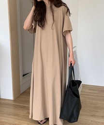 ボリュームロング丈Tシャツワンピース
