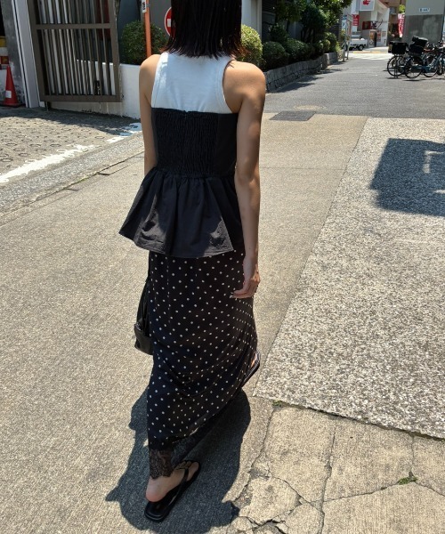 AIC.（エーアイシー）の「ドットパターンレースロングスカート（スカート・レディース・アイボリー/ブラック・FREE）」の12枚目の写真
