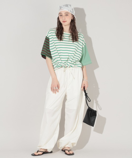 GEORGE'S（ジョージズ）の「リメイク風ボーダーTシャツ（Tシャツ/カットソー・レディース・レッド系その他/グリーン系その他/ブラウン系その他・FREE）」の6枚目の写真