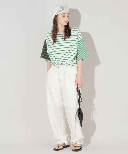 GEORGE'S（ジョージズ）の「リメイク風ボーダーTシャツ（Tシャツ/カットソー・レディース・レッド系その他/グリーン系その他/ブラウン系その他・FREE）」の4枚目の写真