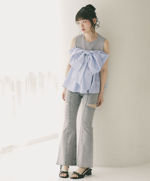 Heather(ヘザー)の「シャイニーリボンヒールサンダル 773976(サンダル・レディース・ブラック/ピンク/ホワイト系その他・M/L)」の16枚目の写真
