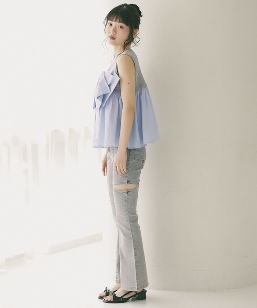 Heather(ヘザー)の「シャイニーリボンヒールサンダル 773976(サンダル・レディース・ブラック/ピンク/ホワイト系その他・M/L)」の17枚目の写真