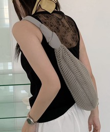 【カップ付き】花柄 レース リブ タンクトップ レディース