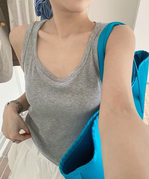 DAY CLOSET(デイ クローゼット)の「【カップ付き】花柄 レース リブ タンクトップ レディース(タンクトップ・レディース・ブラック・FREE)」の11枚目の写真
