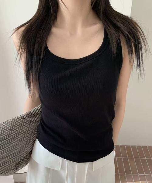 DAY CLOSET(デイ クローゼット)の「【カップ付き】花柄 レース リブ タンクトップ レディース(タンクトップ・レディース・ブラック・FREE)」の7枚目の写真