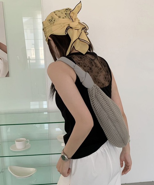 DAY CLOSET(デイ クローゼット)の「【カップ付き】花柄 レース リブ タンクトップ レディース(タンクトップ・レディース・ブラック・FREE)」の8枚目の写真