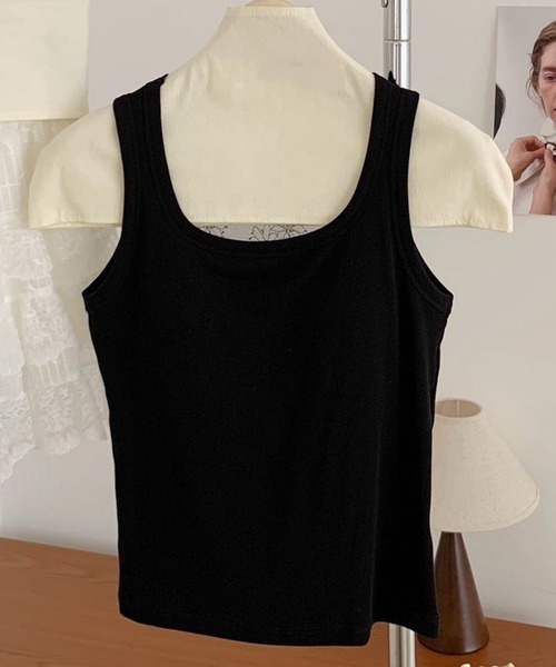 DAY CLOSET(デイ クローゼット)の「【カップ付き】花柄 レース リブ タンクトップ レディース(タンクトップ・レディース・ブラック・FREE)」の9枚目の写真