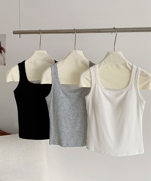 DAY CLOSET(デイ クローゼット)の「【カップ付き】花柄 レース リブ タンクトップ レディース(タンクトップ・レディース・ブラック・FREE)」の16枚目の写真