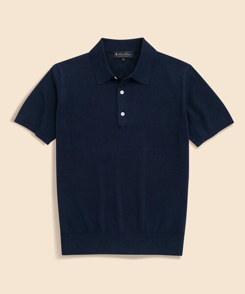 BROOKS BROTHERS(ブルックスブラザーズ)の「ペーパーヤーン/ポリエステル ショートスリーブ ポロセーター(ポロシャツ・メンズ・ネイビー/ラベンダー/オレンジ/ベージュ・LARGE/SMALL/MEDIUM)」の1枚目の写真