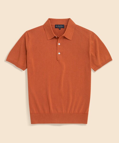 BROOKS BROTHERS(ブルックスブラザーズ)の「ペーパーヤーン/ポリエステル ショートスリーブ ポロセーター(ポロシャツ・メンズ・ネイビー/ラベンダー/オレンジ/ベージュ・LARGE/SMALL/MEDIUM)」の4枚目の写真