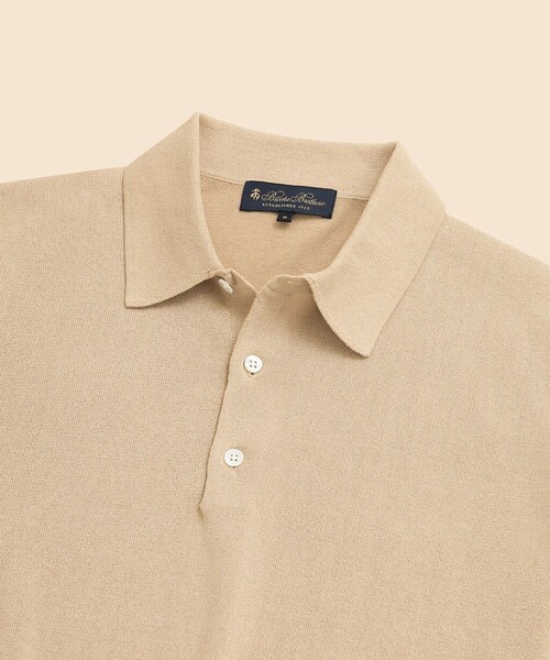 BROOKS BROTHERS(ブルックスブラザーズ)の「ペーパーヤーン/ポリエステル ショートスリーブ ポロセーター(ポロシャツ・メンズ・ネイビー/ラベンダー/オレンジ/ベージュ・LARGE/SMALL/MEDIUM)」の5枚目の写真