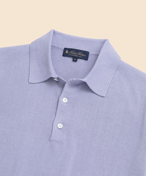 BROOKS BROTHERS(ブルックスブラザーズ)の「ペーパーヤーン/ポリエステル ショートスリーブ ポロセーター(ポロシャツ・メンズ・ネイビー/ラベンダー/オレンジ/ベージュ・LARGE/SMALL/MEDIUM)」の7枚目の写真