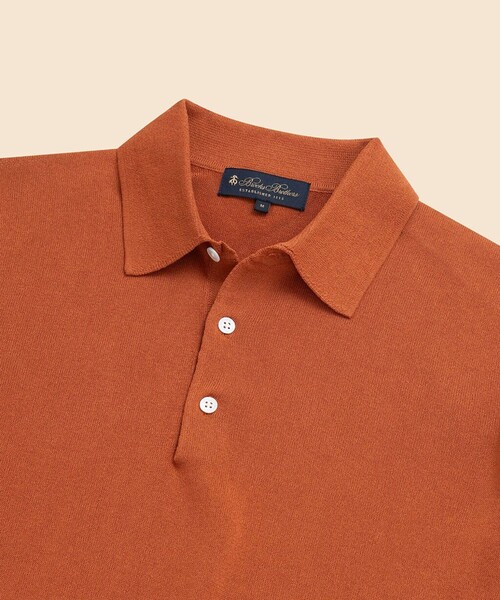BROOKS BROTHERS(ブルックスブラザーズ)の「ペーパーヤーン/ポリエステル ショートスリーブ ポロセーター(ポロシャツ・メンズ・ネイビー/ラベンダー/オレンジ/ベージュ・LARGE/SMALL/MEDIUM)」の8枚目の写真