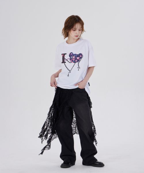 DYSFUNCT(ディスファンクト)の「I LOVE BROKEN BEARS T-SHIRT(WHITE)(Tシャツ/カットソー・レディース・その他・SMALL/MEDIUM/LARGE)」の2枚目の写真