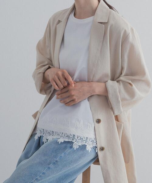 URBAN RESEARCH DOORS(アーバンリサーチドアーズ)の「裾レースノースリーブプルオーバー(Tシャツ/カットソー・レディース・オフホワイト/ブラック・FREE)」の3枚目の写真