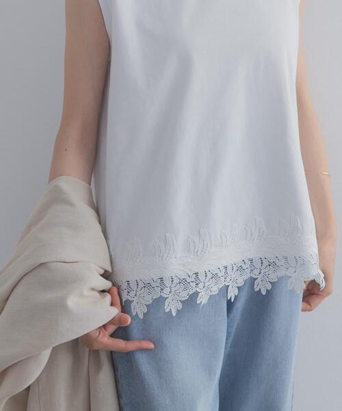 URBAN RESEARCH DOORS(アーバンリサーチドアーズ)の「裾レースノースリーブプルオーバー(Tシャツ/カットソー・レディース・オフホワイト/ブラック・FREE)」の8枚目の写真