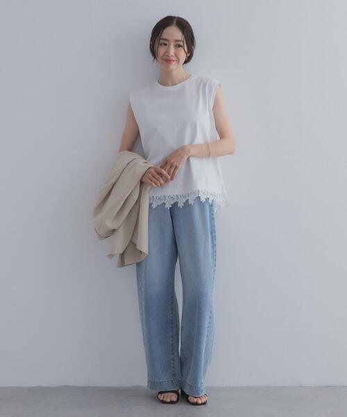 URBAN RESEARCH DOORS(アーバンリサーチドアーズ)の「裾レースノースリーブプルオーバー(Tシャツ/カットソー・レディース・オフホワイト/ブラック・FREE)」の9枚目の写真